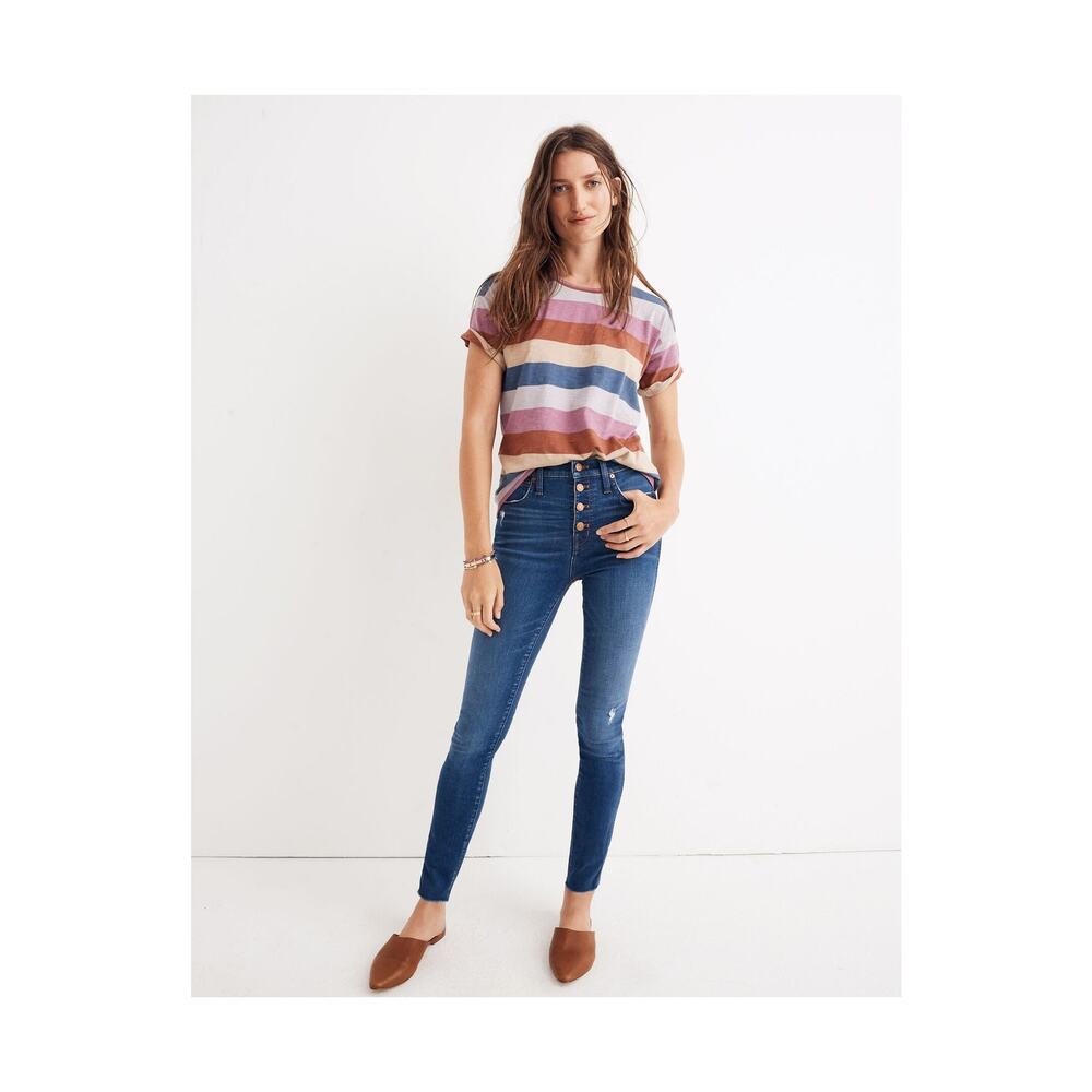 MADEWELL 10" High-Rise Skinny Jeans In Hanna Wash Size 24